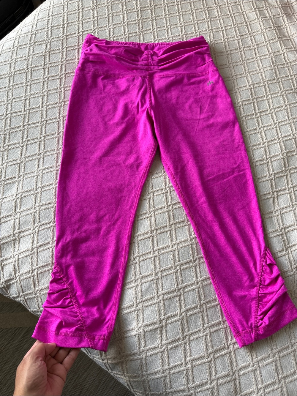 Kyodan Hot Pink Cropped Ruched Waist Leggings